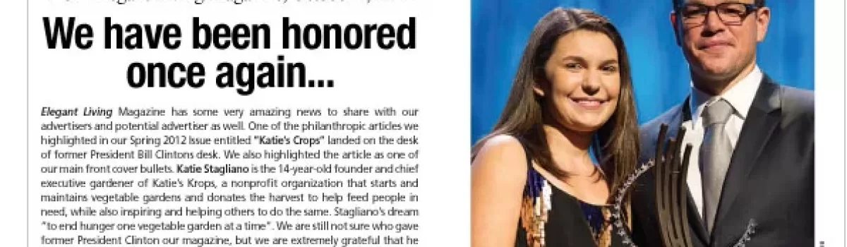 Katie Stagliano in Elegant Living Magazine