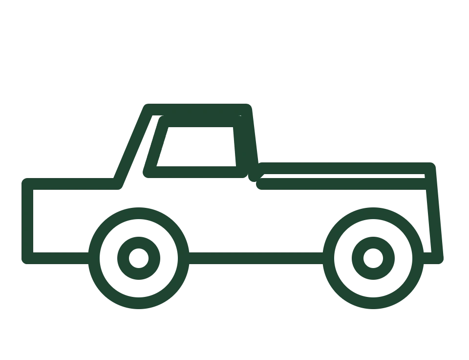 Pick-up truck for collecting and transporting donations